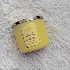 New! Bath and Body Works SUGARED LEMON ZEST three wick candle
